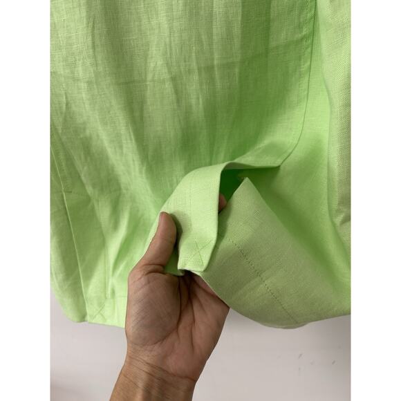 NWT Free People Green Light Lime Bright Young Things Linen Vest Size L Old Money - Picture 8 of 11